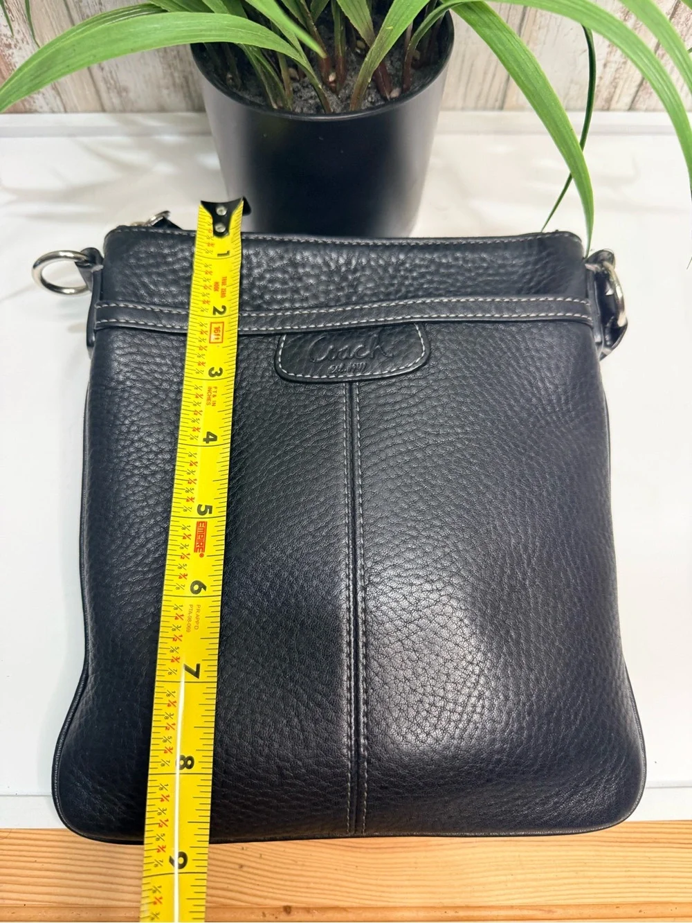 Coach Black Pebble Grain Leather Crossbody Bag Purse Adjustable Strap Read - Picture 6 of 7